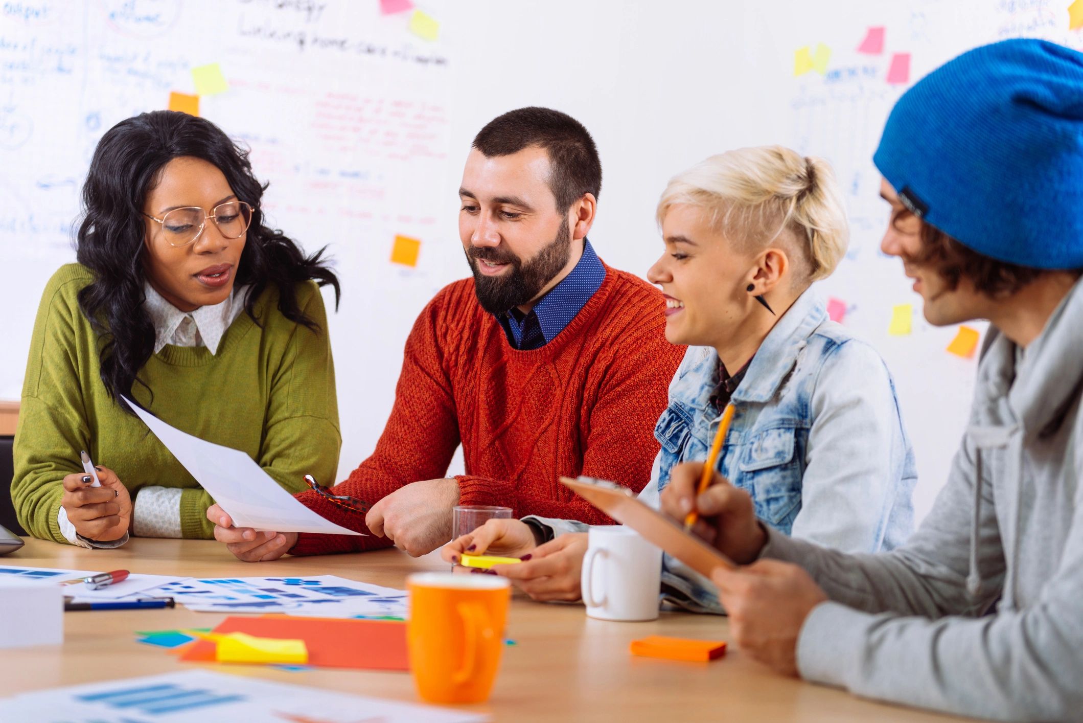International professionals working together in an office