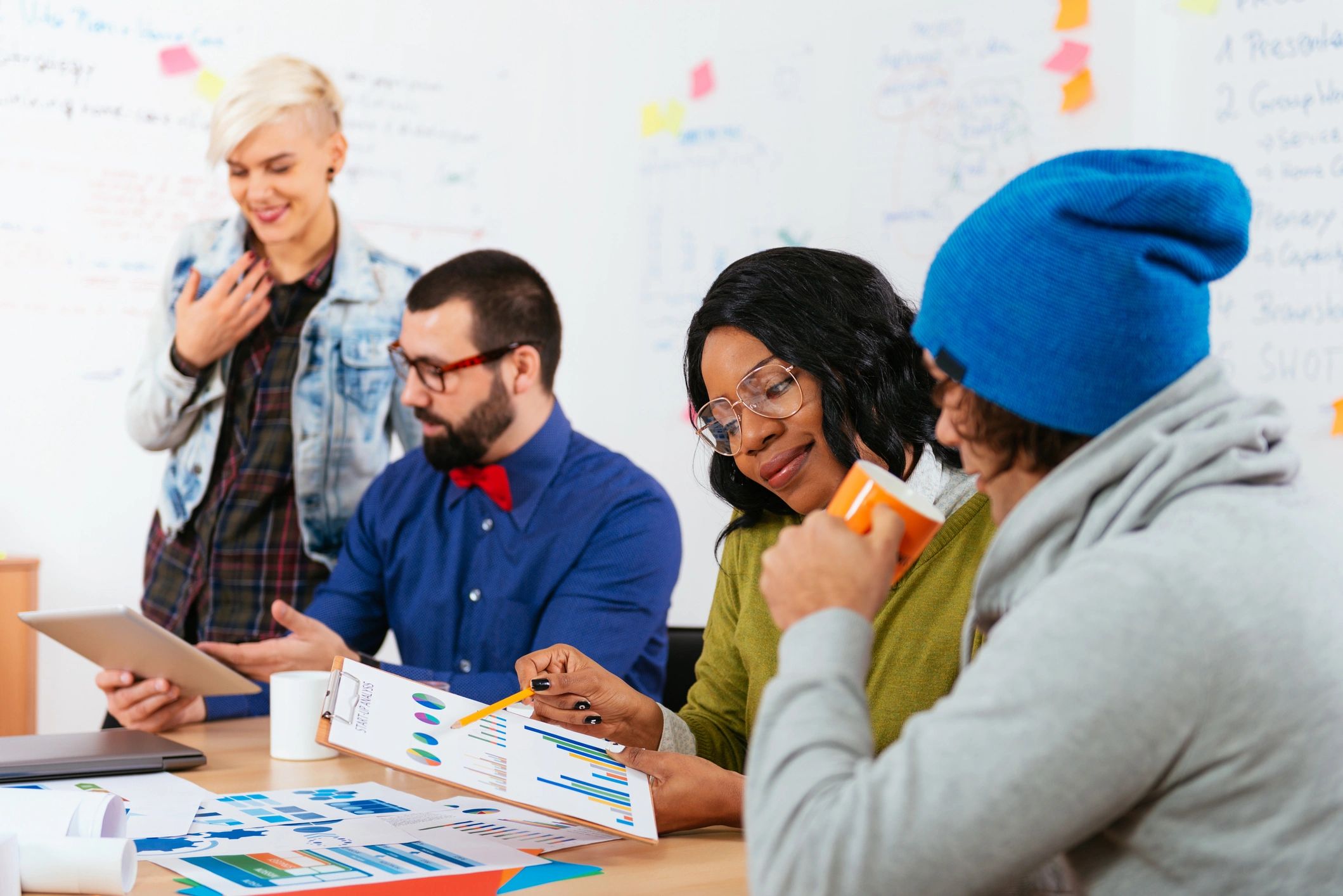 Professional team collaborating in an office